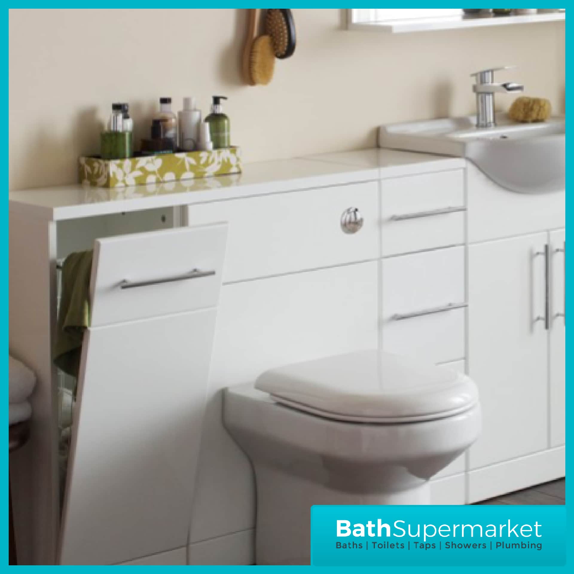 Kartell Impakt White Back To Wall WC Unit 500mm x 300mm Wide - Image 5