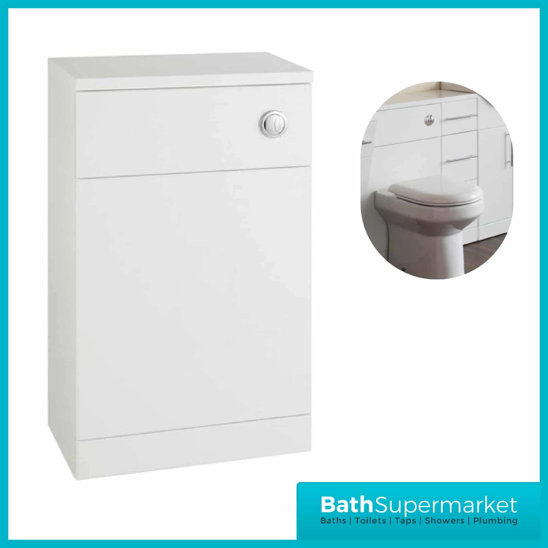 Kartell Impakt White Back To Wall WC Unit 500mm x 300mm