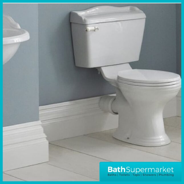 Hudson Reed Ryther Close Coupled Toilet WC Lever Cistern - Image 2