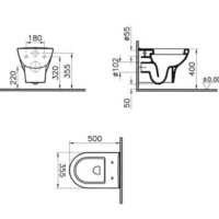 Vitra Zentrum Wall Hung 50cm Short Projection Pan - Soft Close Seat - Image 4