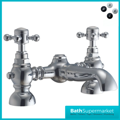 Russeldene & Marie Traditional Chrome Cross Head Handle Bath Filler Tap
