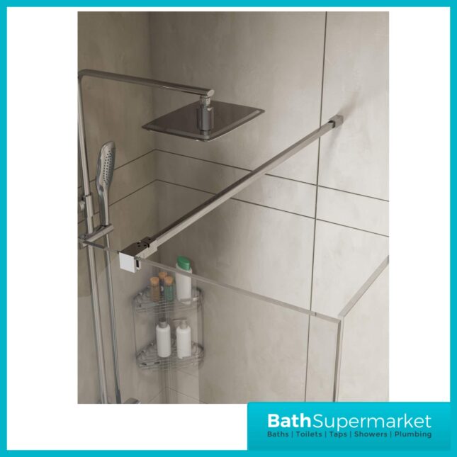 Berkeley Wet Room Glass Panel 8mm Screen 700mm -1400mm Opt Flipper Panel