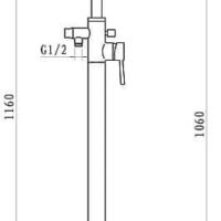 Alvoro Studio F88 Freestanding Bath Shower Mixer Tap with Shower Kit - Chrome - Image 3