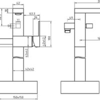Alvoro E88 Chrome Freestanding Square Bath Shower Mixer With Hose & Handset - Image 4
