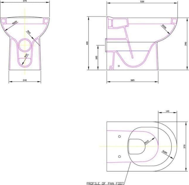 Premier Linton D-Shape Back To Wall Pan– Soft Close Seat - Image 4