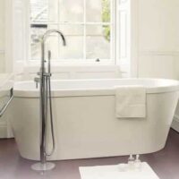 Alvoro Studio F88 Freestanding Bath Shower Mixer Tap with Shower Kit - Chrome - Image 2