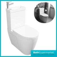 Combi Mini Close Coupled Toilet with Cistern and Basin - Soft Close Seat