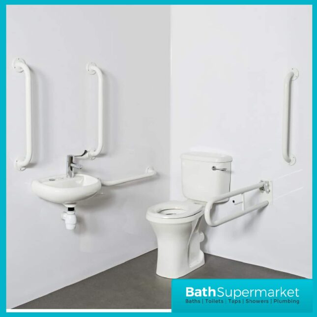 Comfort Height Doc M Pack Disabled Bathroom Suite White