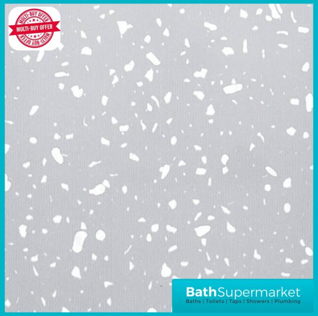 Grey Storm Sparkle PVC 10mm Wall Panel 2400mm High x 1000mm