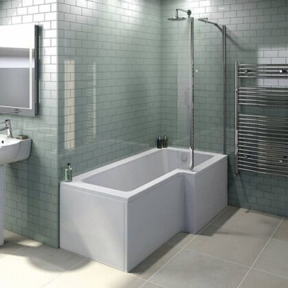 Titan L-Shape 1600mm x 850mm x 700mm Shower Bath Left-Right Hand
