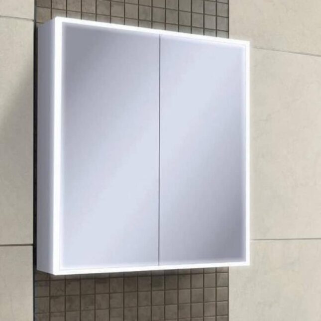 Sognare Lia LED Cabinet 600 x 700 Double Door Demister And Shaver - Image 5