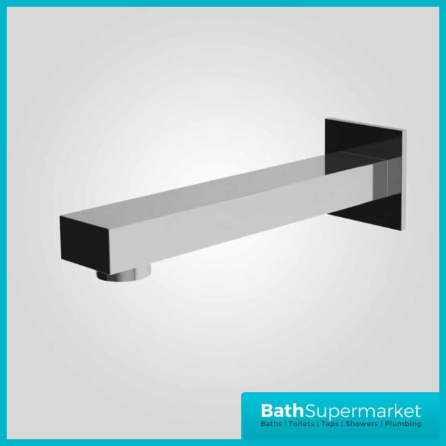 Chrome Square Wall Mounted Bath Filler Spout