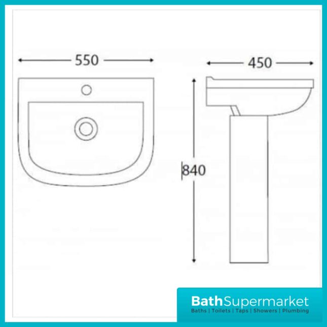Sognare Porto 4 Piece Set Inc Close Coupled Toilet S/C Seat And 550mm Basin