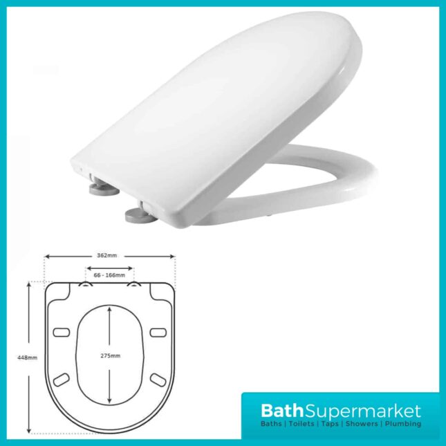 Modern Gloss White Square Single Ended Acrylic Bath Tub 1700mm x 700mm