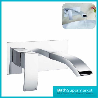 Chrome 2 Hole Wall Mounted Basin Mixer Tap