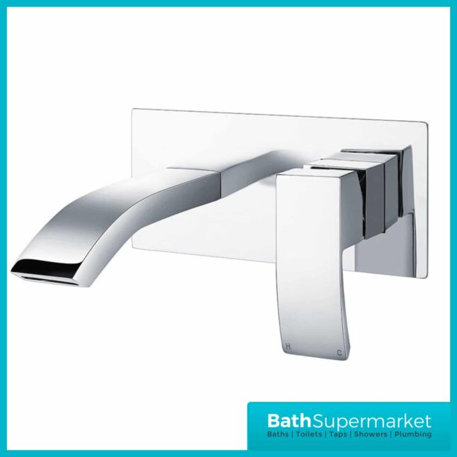 Chrome 2 Hole Wall Mounted Basin Mixer Tap