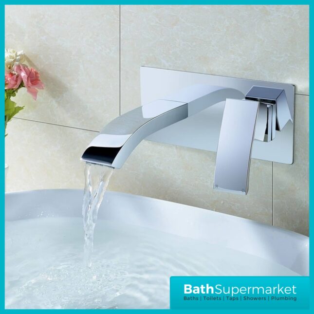 Chrome 2 Hole Wall Mounted Basin Mixer Tap