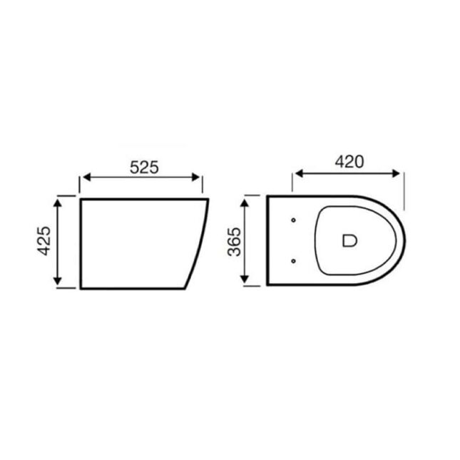 Kartell Genoa Back To Wall Toilet With Soft Close Seat - Image 2