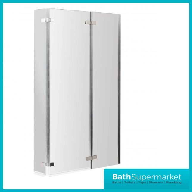 L Shape Bath Screen Flipper Hinged End Panel - Image 2