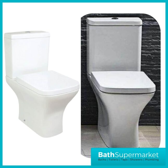 Sognare Porto 4 Piece Set Inc Close Coupled Toilet S/C Seat And 550mm Basin - Image 4