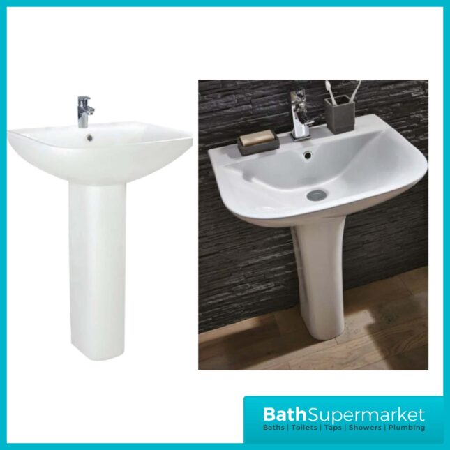 Sognare Porto 4 Piece Set Inc Close Coupled Toilet S/C Seat And 550mm Basin - Image 5