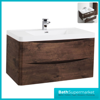 Bali Chestnut Wall Mounted Vanity Unit 900mm