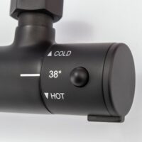 Sognare Mercury Matt Black Thermostatic Round Drench Shower - Image 4