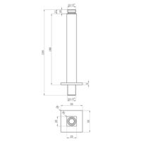 Mono Observa Ceiling Square Shower Arm 180mm Length - Matt Black - Image 3