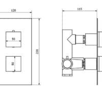 Platinize Chrome Square Concealed Valve + Slide Rail + Ceiling Mounted Head - Image 6