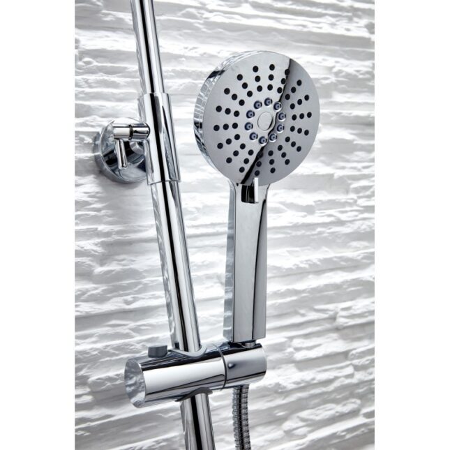 Sognare Mercury Chrome Round Rigid Riser Complete Shower Kit - Image 5