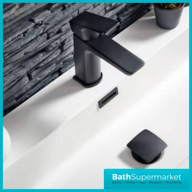 Mono Celeste Matt Black Easy Fit Rectangle Overflow Cover Insert