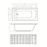 Abbey 1500mm x 700mm Round Single Ended Bath-Drilled Tap Holes - Image 4