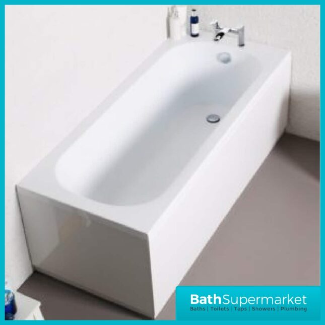 Abbey 1500mm x 700mm Round Single Ended Bath-Drilled Tap Holes