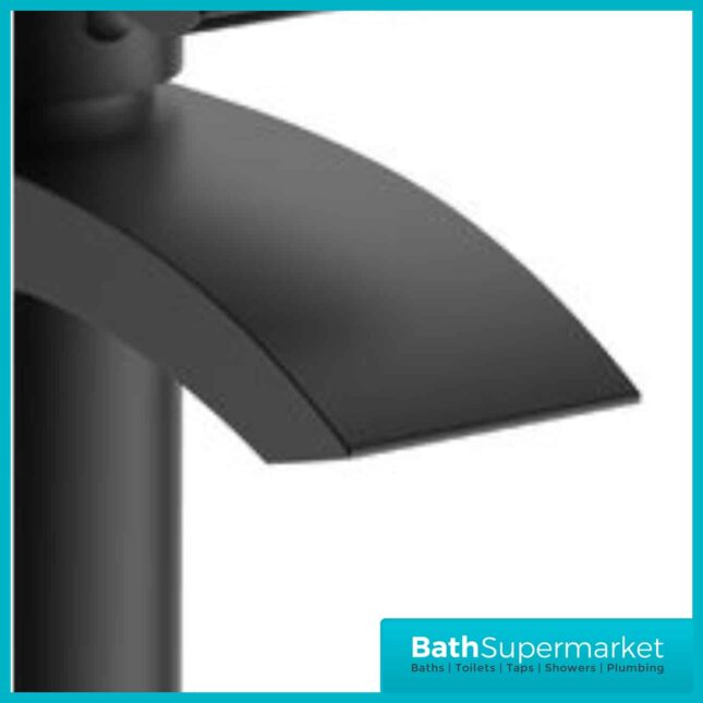 Descent Matt Black Round Body Basin Mono Tap-Clicker Waste