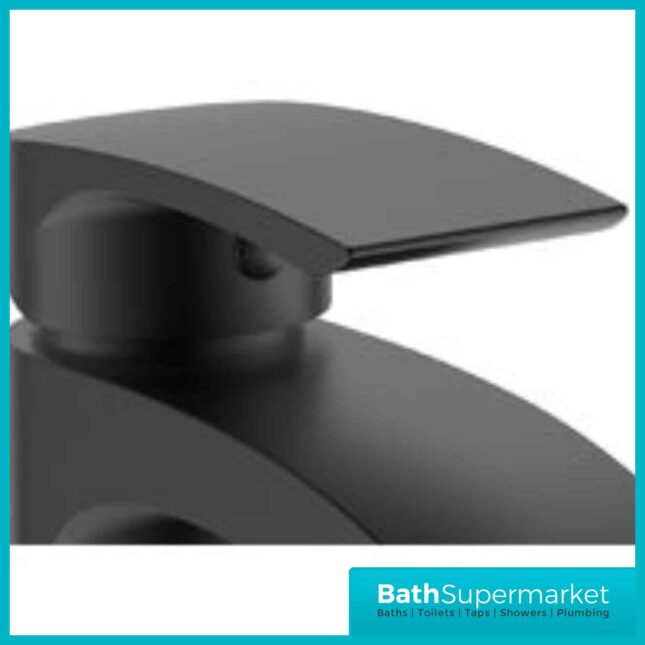Descent Matt Black Round Body Basin Mono Tap-Clicker Waste