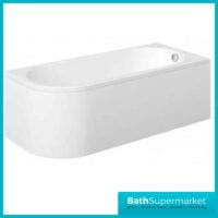 J-Shaped 1695x745mm Single Ended Bath + Curved Panel-LH-RH
