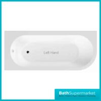Larne J-Shaped Single Ended Corner Bath 1700 x 725mm & Curved Panel-LH-RH