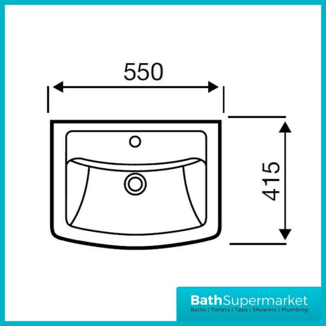 Pure Basin With Semi Pedestal 550mm