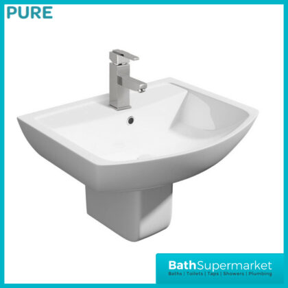 Pure Basin With Semi Pedestal 550mm – 1 Tap Hole