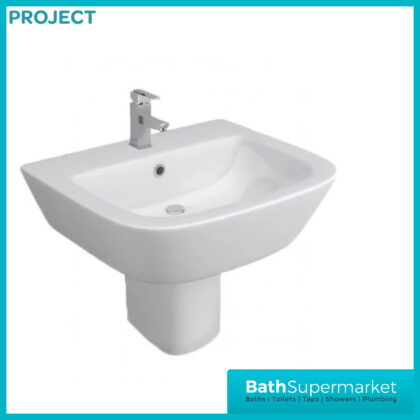 Project Square 530mm 1th Basin with Semi Pedestal