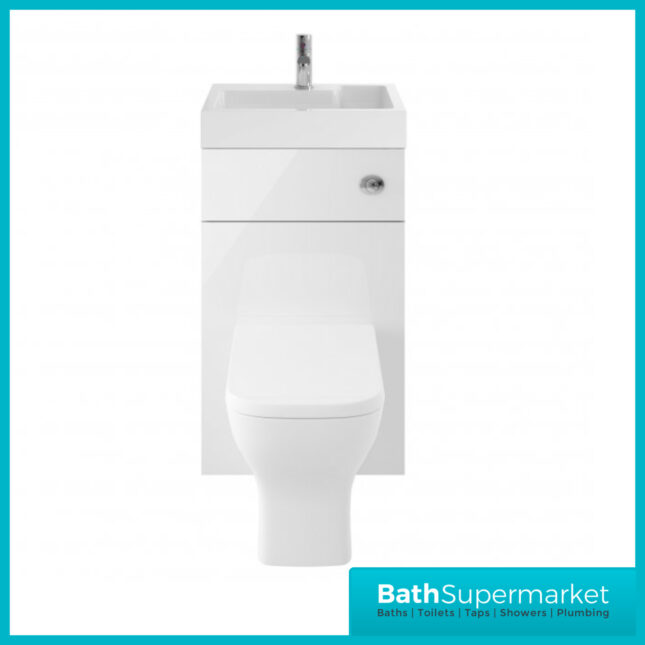 Athena Gloss White 2 In 1 Toilet Basin Combination Unit 500mm Wide
