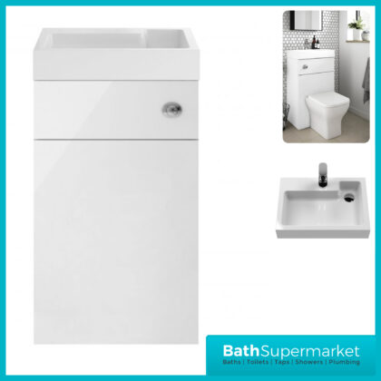 Athena Gloss White 2 In 1 Toilet Basin Combination Unit 500mm Wide