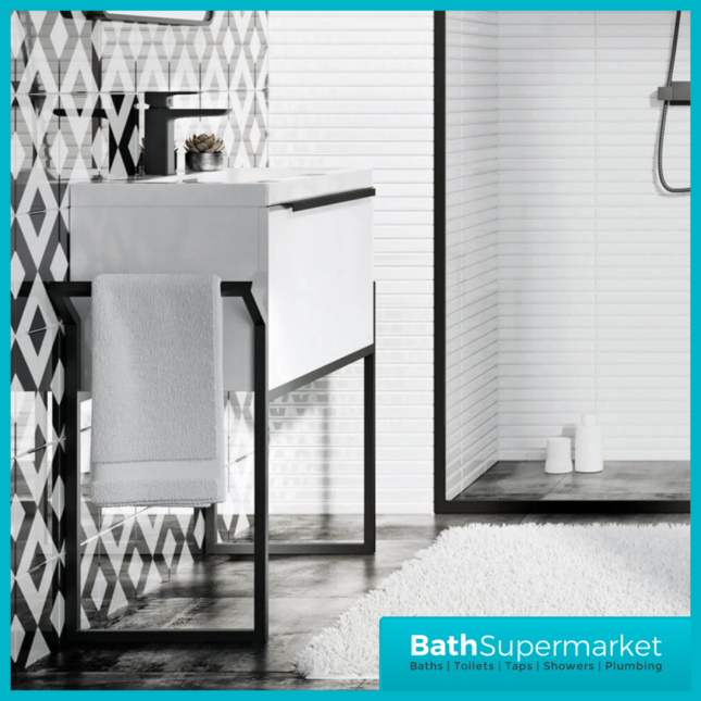 Celeste Muro 800mm Wall Hung Vanity Unit Black Frame