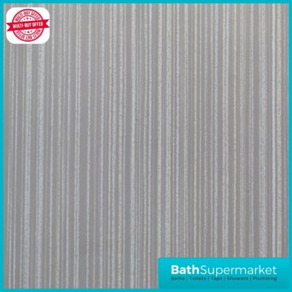 Brushed Grey PVC 10mm Wall Panel 2400mm High x 1000mm