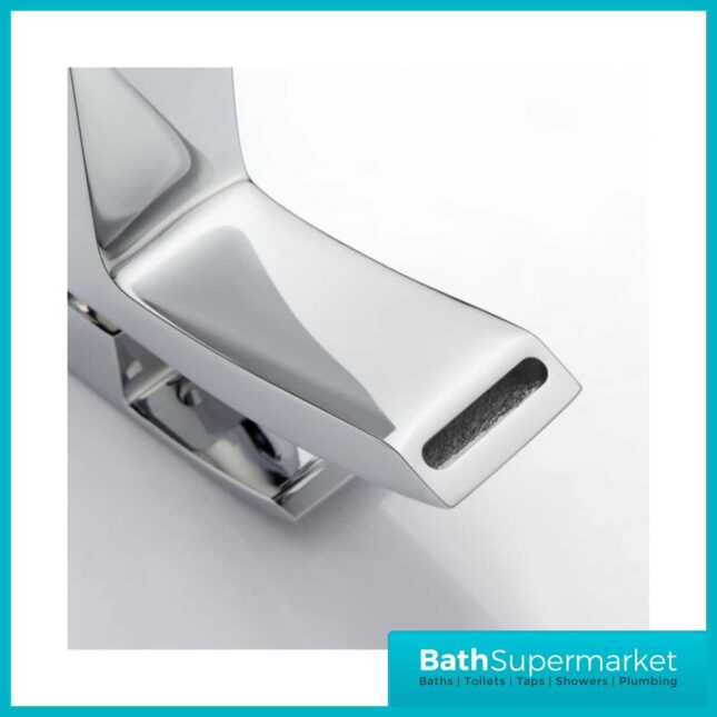 Descent Chrome Mono Basin Mixer Tap-Square Body-Clicker Waste