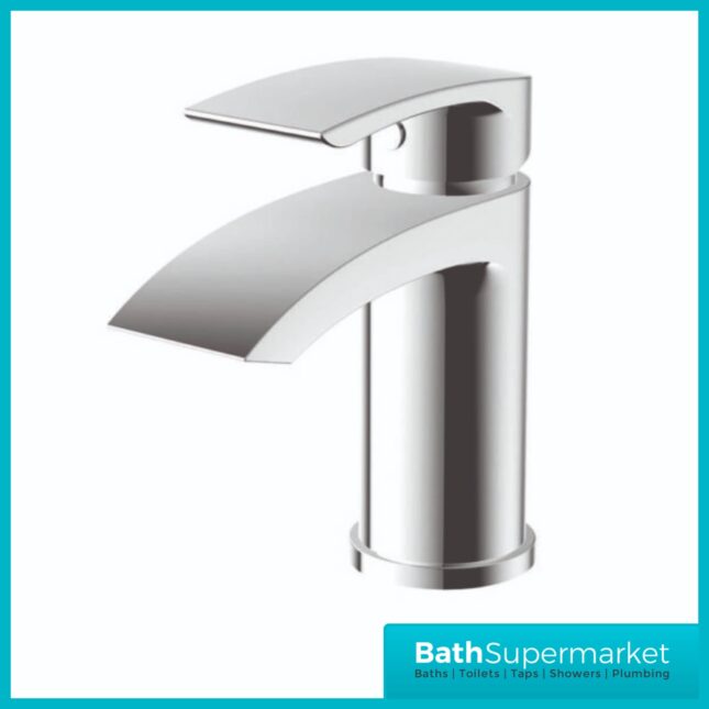 Belini Chrome Mini Mono Basin Mixer Tap-Clicker Waste