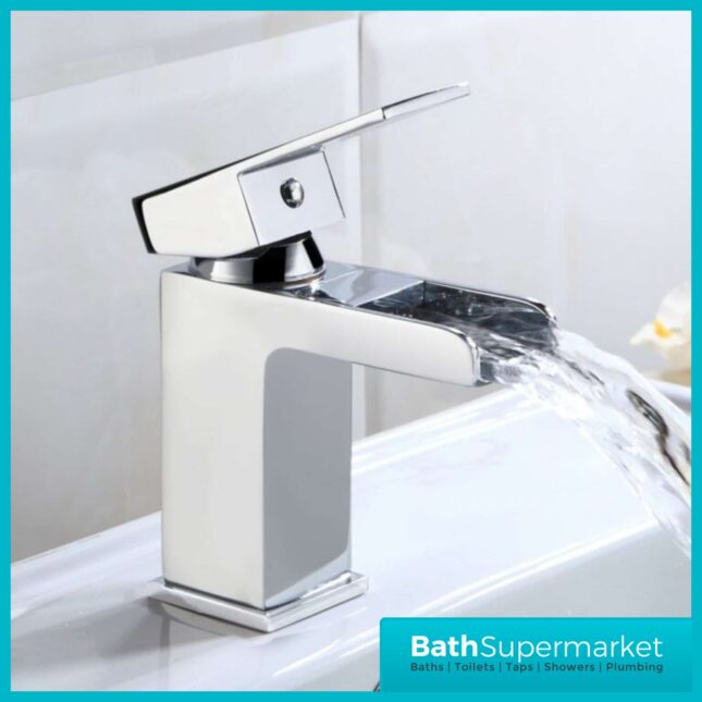 Victoria Waterfall Chrome Mono Basin Mixer Tap- Clicker Waste