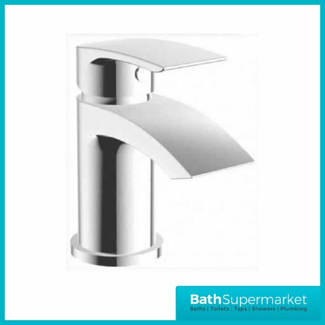 Belini Chrome Mini Mono Basin Mixer Tap-Clicker Waste