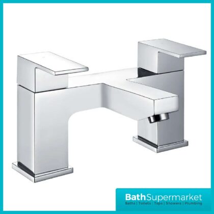 Lanza Chrome Deck Mounted Twin Lever Bath Filler Tap