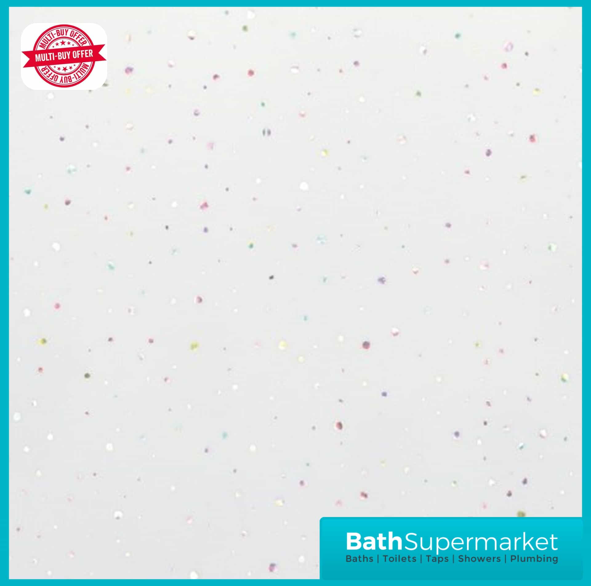 White Rainbow Drop PVC 10mm Wall Panel 2400mm High x 1000mm